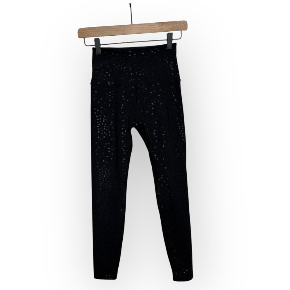 Beyond Yoga x Barre 3 Black Heart shine Leggings Tights Size Women’s XS